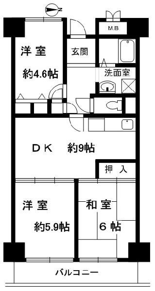 ハイツ伏見桃山の間取り