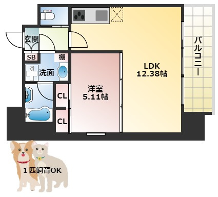 プレジオ阿波座の間取り