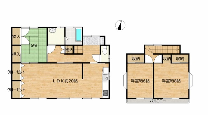 熊谷市上之　中古戸建の間取り|全居室6帖以上あります