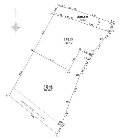 【区画図】 | 神戸市垂水区舞子台１丁目　土地　２区画