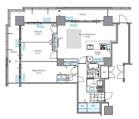 荒川区南千住４丁目の賃貸マンションの間取り