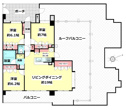 【間取り】 | 約45.04㎡のルーフバルコニーのある３LDK。リビングは広々約19帖

