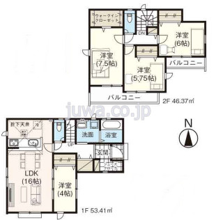 【新築分譲住宅】川越市宮元町4期の間取り