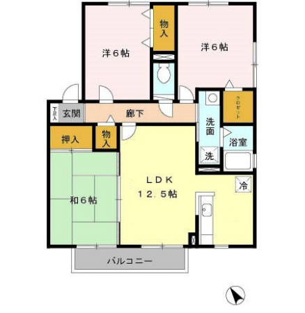 クレールプラザ立花　C棟の間取り|※間取りが現況と異なる場合は現況を優先します※