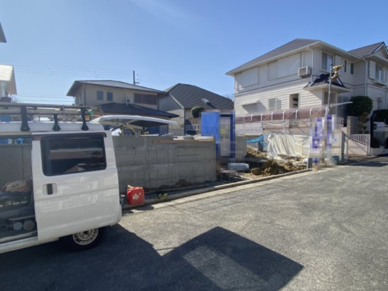 木津川台１丁目　平屋建　新築戸建の前面道路含む現地写真|前面道路含む現地写真です
２０２５年４月完成予定です。現在基礎工事中。