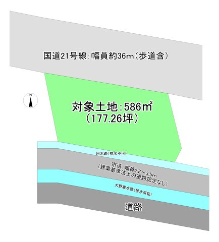 【土地図】 | 那加緑町５丁目売土地 | 約１７７坪あります♪ 