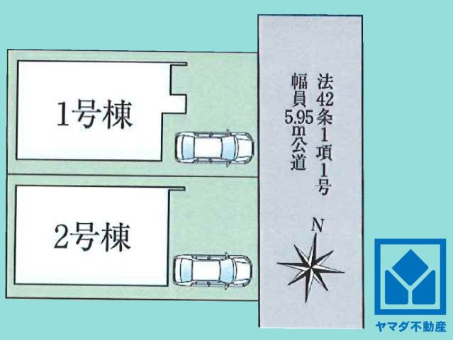 八幡市八幡軸　第4　1号棟の区画図
