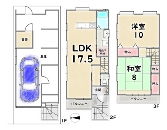 【間取り】 | 右京区西京極北衣手町