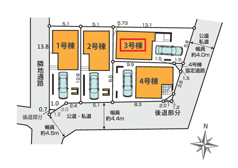 西新小岩５丁目新築戸建の区画図