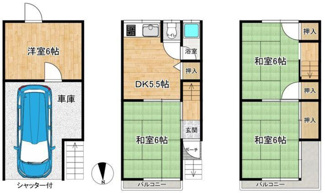 【間取り】 | 東大阪市横小路4丁目　中古戸建