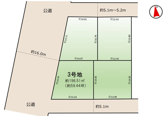 【土地図】 | 龍ヶ崎市野原町4期　全4区画
