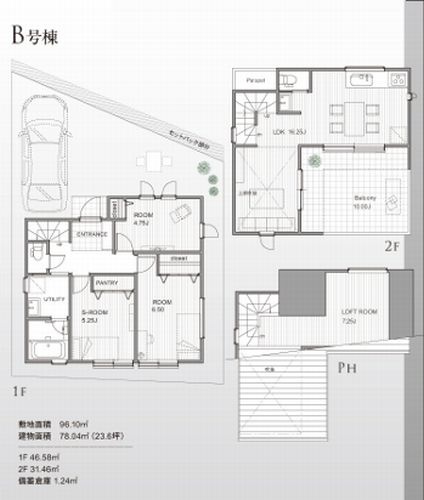 【間取り】 | 【仲介手数料０円】藤沢市鵠沼橘2丁目　新築一戸建て　全2棟 | B号棟【仲介手数料０円】藤沢市鵠沼橘2丁目　新築一戸建て　全2棟
