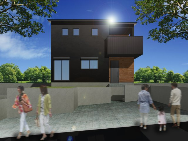 神戸市北区幸陽町2丁目新築戸建の外観パース
