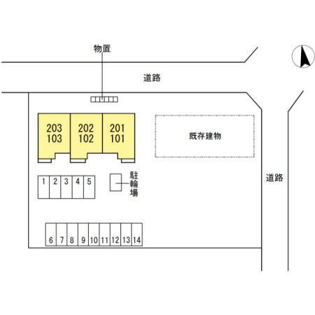 プルームガーデンⅡの区画図