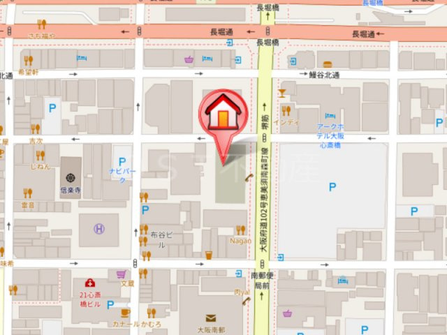 ブランズタワー・ウェリス心斎橋SOUTHの地図