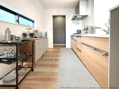 【キッチン】 | 【キッチン　CG家具設置イメージ】
※画像に含まれる家具家電はCGで作成したイメージです。実際の物件には付帯しません。