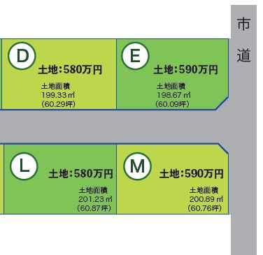 【区画図】 | 大館市有浦６丁目分譲地・L区画