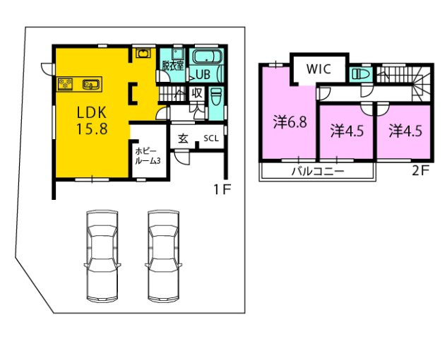 吾川郡いの町枝川　新築一戸建ての間取り