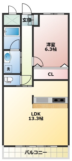 ユウネクスト高松Ⅰの間取り