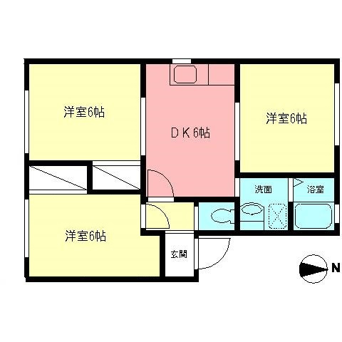 サンハイム片町Bの間取り