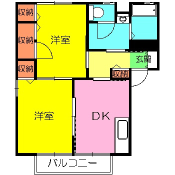 ハイツ・ムズィークCの間取り