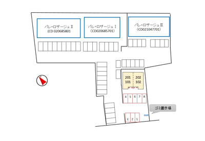 【区画図】 | パレ・ロザージュⅣ | 駐車場