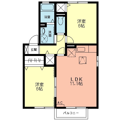 エブリーヌⅠの間取り