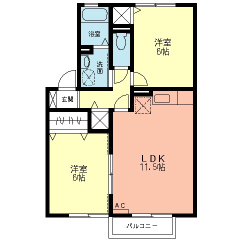 エブリーヌⅡの間取り