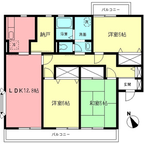 ジュネス山口Bの間取り