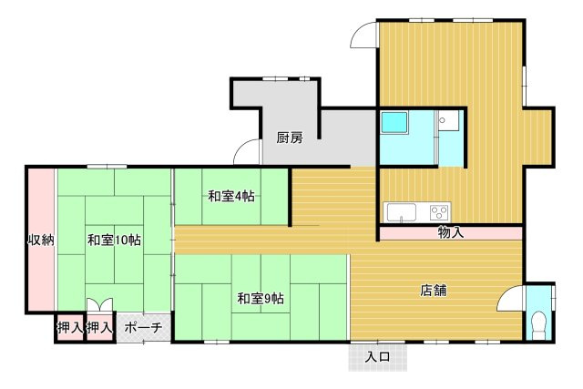 蒲原店舗の間取り