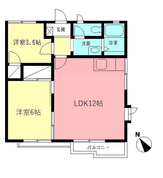 グリーンヒルズBの間取り