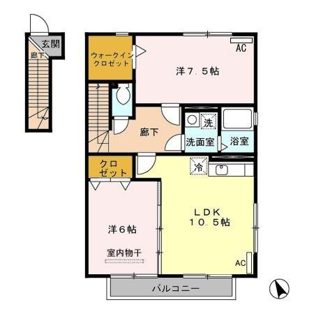 メゾンクオーレ Ｅの間取り