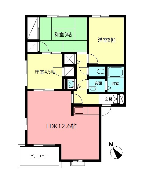 古館ハイツの間取り