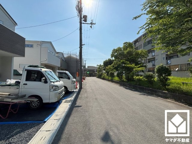 京田辺市河原神谷　1期　3号地の前面道路含む現地写真