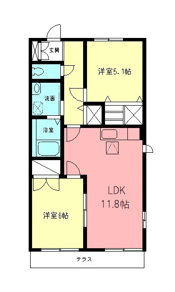 ハイツ大瀬戸の間取り