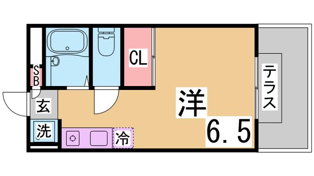 神戸市長田区前原町２丁目のアパートの間取り