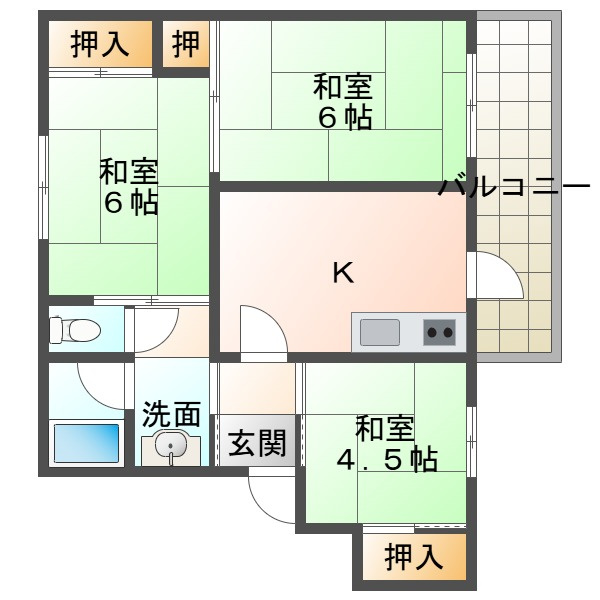 県営西舞子厚生年金住宅2号棟の間取り