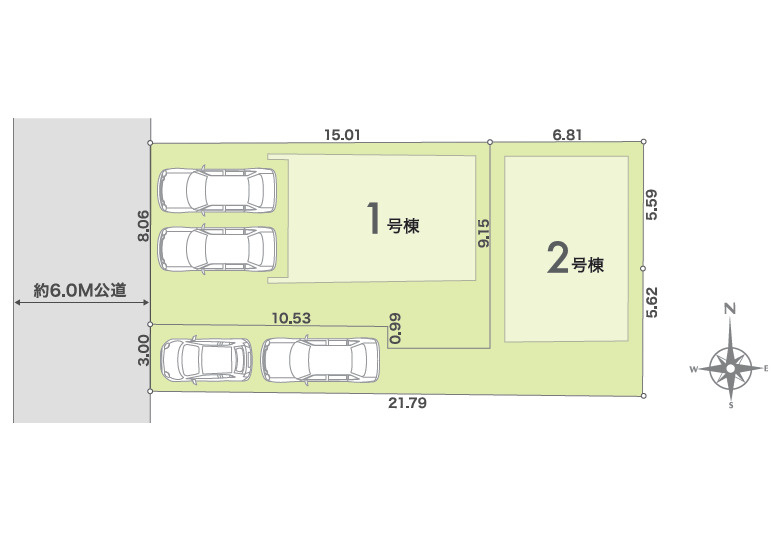 リナージュ／東区東野2丁目第1期／２号棟の区画図