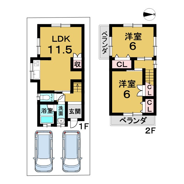 中古戸建　千代川町小川二丁目の間取り