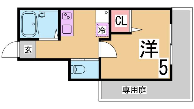 神戸市長田区苅藻通５丁目のアパートの間取り