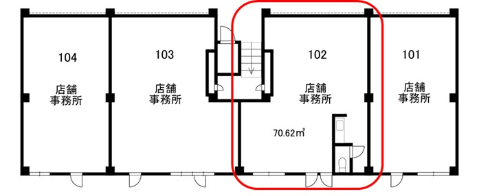 箕面市桜井３丁目の店舗事務所の間取り