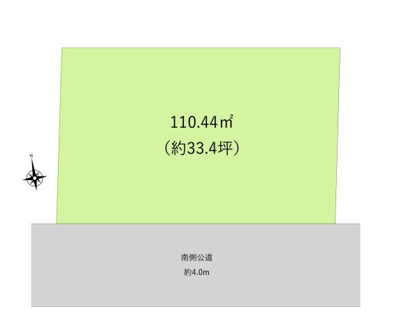 富士見市羽沢１丁目の売地の土地図|南側公道にて陽当り良好！
間口が広く開放的な立地です。