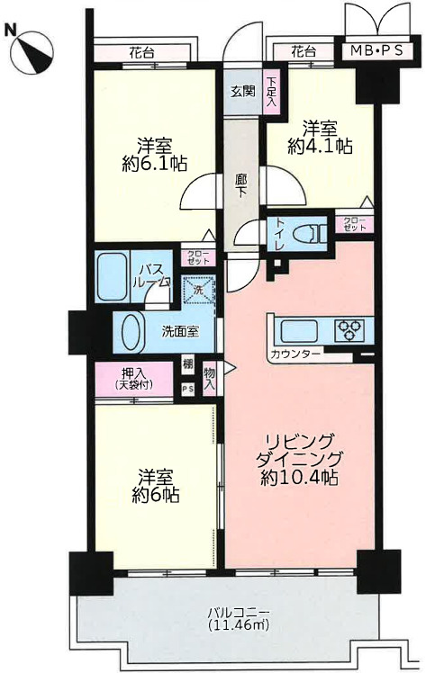クリオ藤沢善行伍番館の間取り