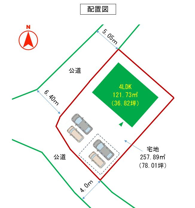 藤岡市小林　中古2480の区画図
