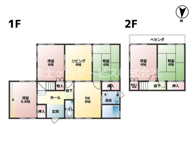 【間取り】 | 磐田市福田中島　中古住宅 | 6DKの間取りです。