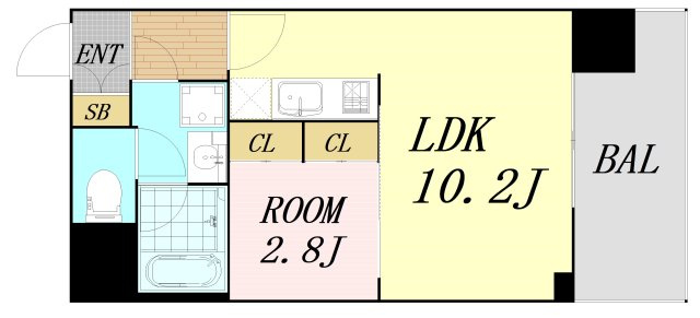 シーズンフラッツ中崎　仲介手数料無料の間取り