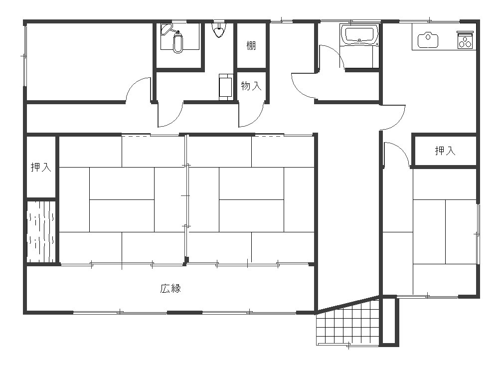 みどり市大間々町塩原平屋の間取り