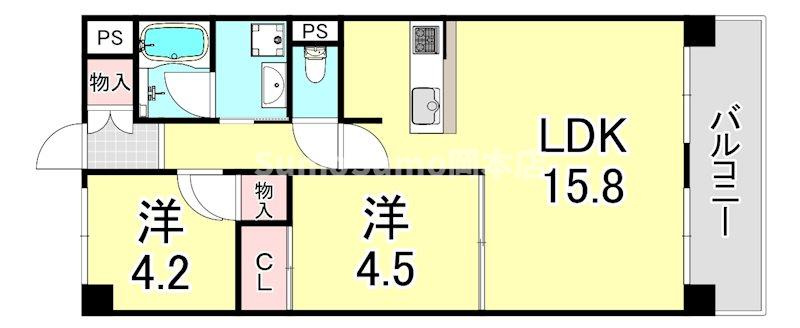 サンプラザ本山南の間取り