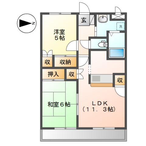 アムールエバーハイツの間取り