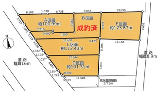 【土地図】 | 【仲介手数料無料！！】府中市日新町3丁目　建築条件なし売地（全5区画）C区画　3503万円